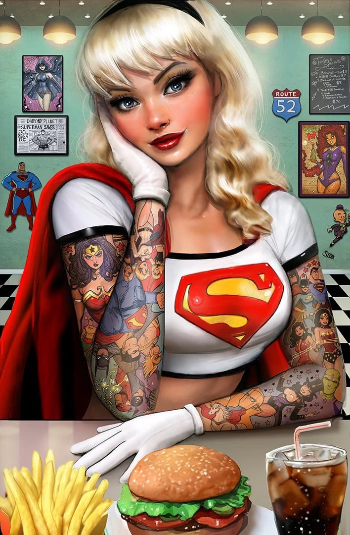 Superman #19 Szerdy SIGNED Supergirl Connecting Diner Variant