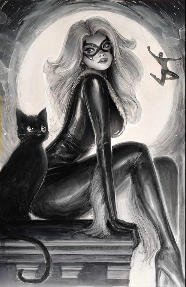Amazing Spider-Man #1 BLACK & WHITE Variant SIGNED by Nathan Szerdy Black Cat Marvel