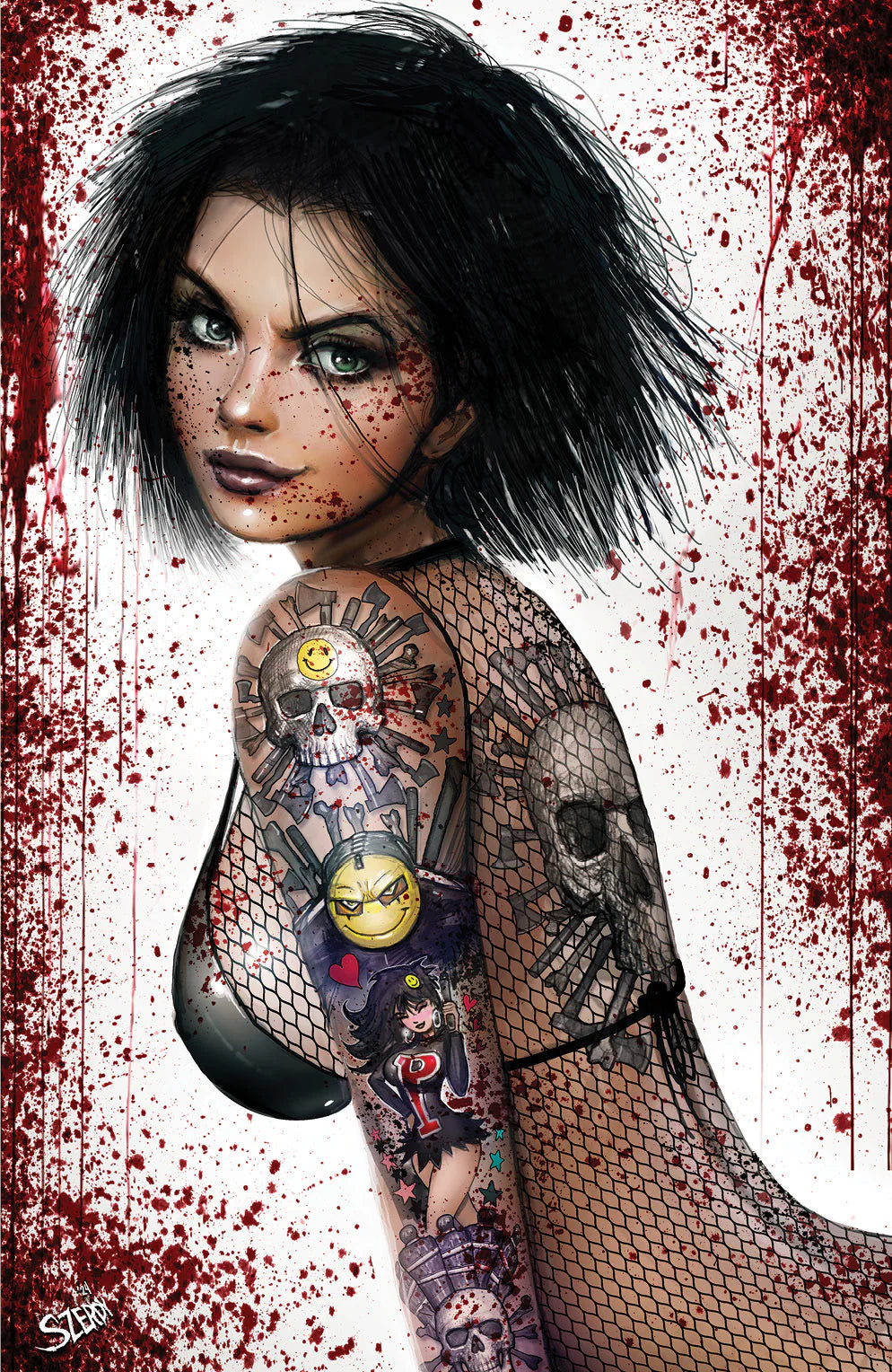 Hack / Slash Body Bags #1 MEGACON FOIL Bloody Virgin Tattoo Variant by Nathan Szerdy Signed