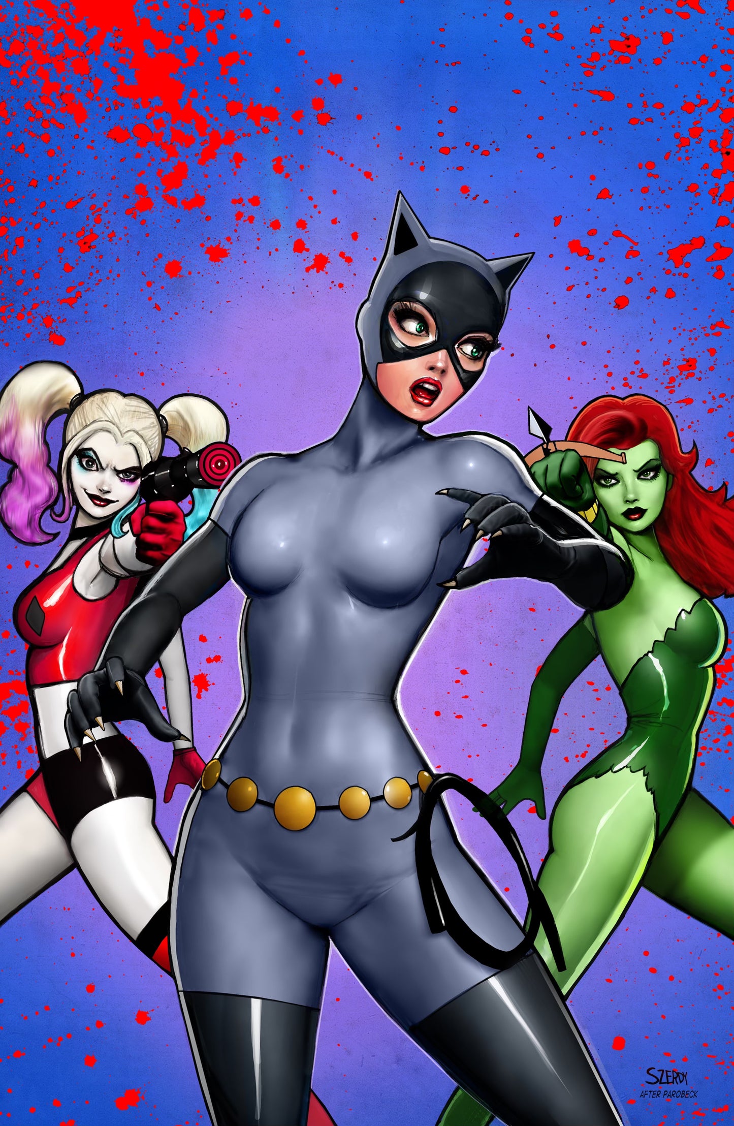 Gotham City Sirens #1 Szerdy SIGNED Harley Quinn Poison Ivy Catwoman Variant B DC Comics