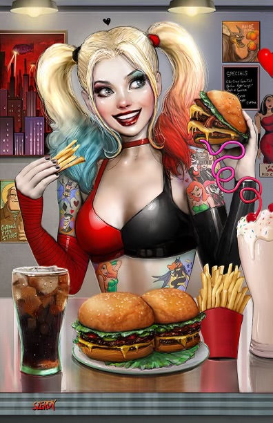 CONNECTING SET! Harley Quinn 45 & Poison Ivy 27 VIRGIN Variant DINER TATTOO PRE-ORDER