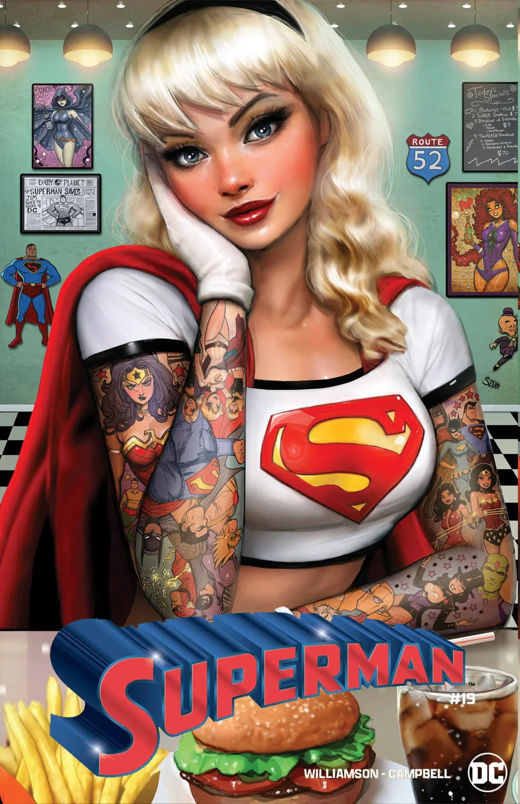 SUPERMAN #19 Szerdy SIGNED Supergirl Connecting Diner Trade Variant