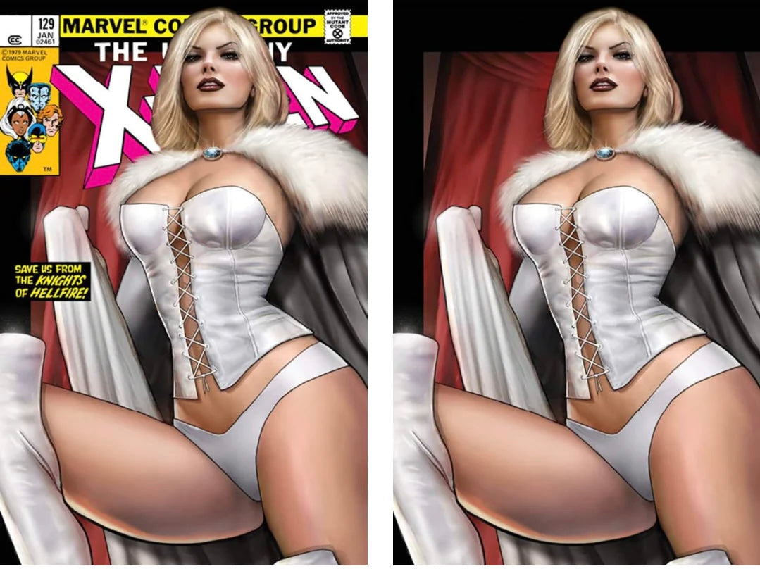X-MEN #129 FACSIMILE EDITION SZERDY EMMA FROST Trade Dress and Virgin Variant Bundle