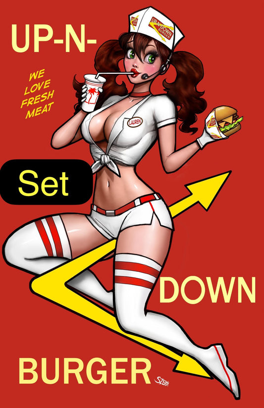 Up-N-Down Buger Girl Zirty Girlz 4 Variant SET!! of both covers