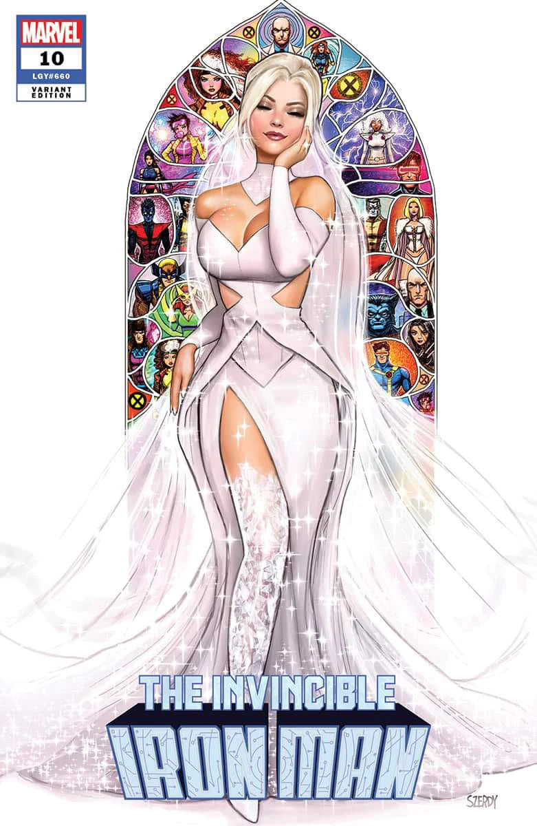 INVINCIBLE IRON MAN #10 EMMA FROST Wedding BUNDLE of Trade Dress and Virgin Variant